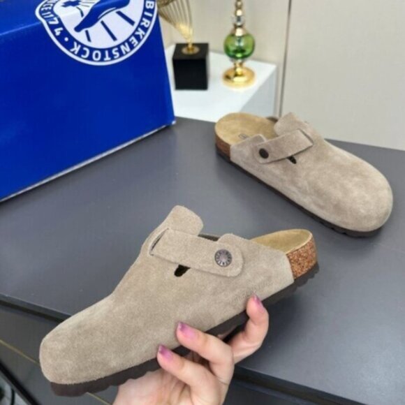 NWT Birkenstock Boston taupe suede mule clogs - Picture 8 of 8